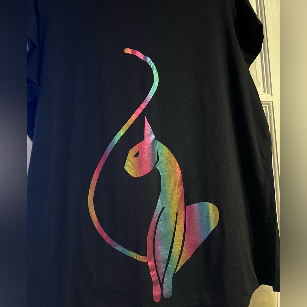 Baby Phat Rainbow Foil Monogram Tee- Plus 2x